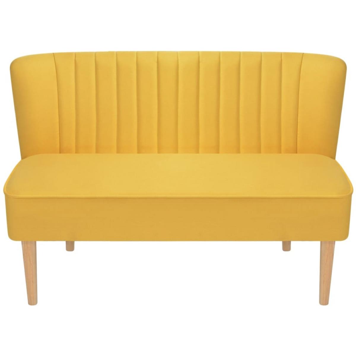 Sofá de tela amarillo 117x55,5x77 cm 