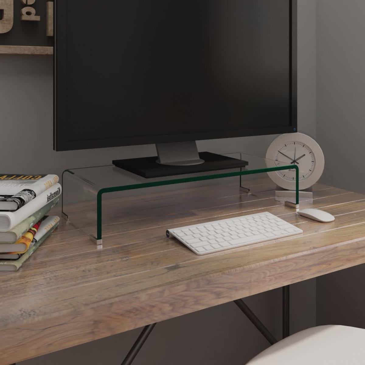 Soporte para TV/Elevador monitor cristal claro 60x25x11 cm