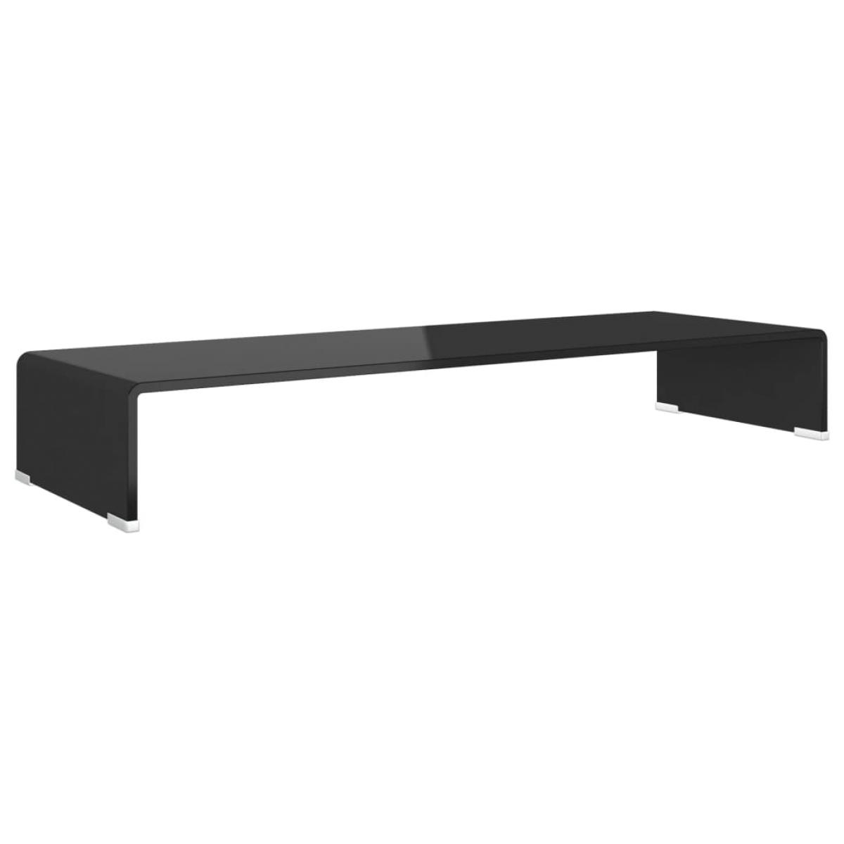 Soporte para TV/Elevador monitor cristal negro 90x30x13 cm