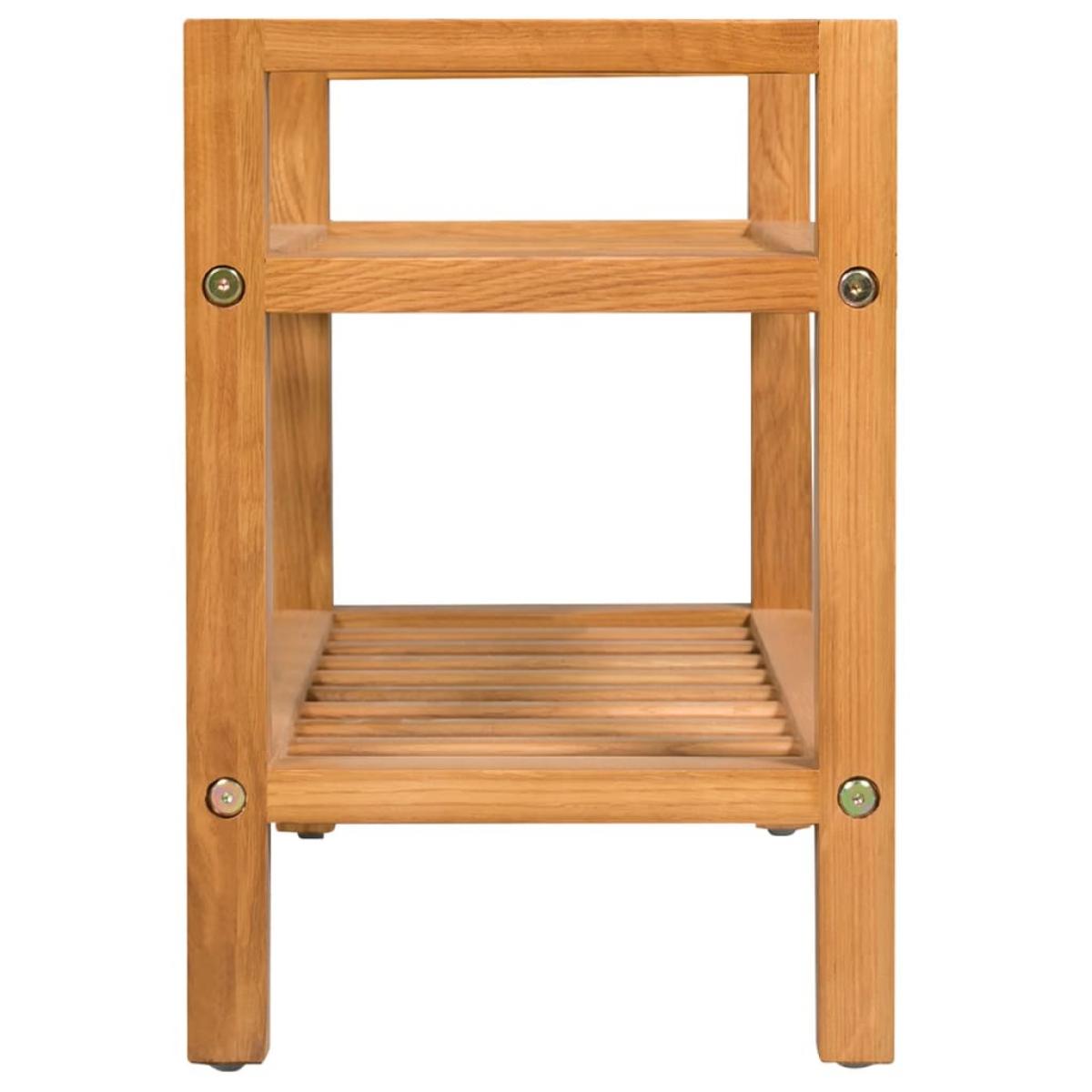 Zapatero con dos estantes madera de roble maciza 50x27x40 cm