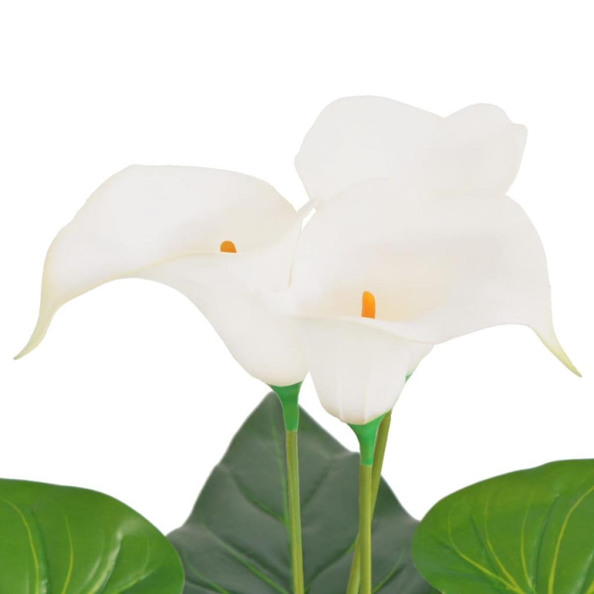 Planta cala lilly artificial con macetero 45 cm blanca