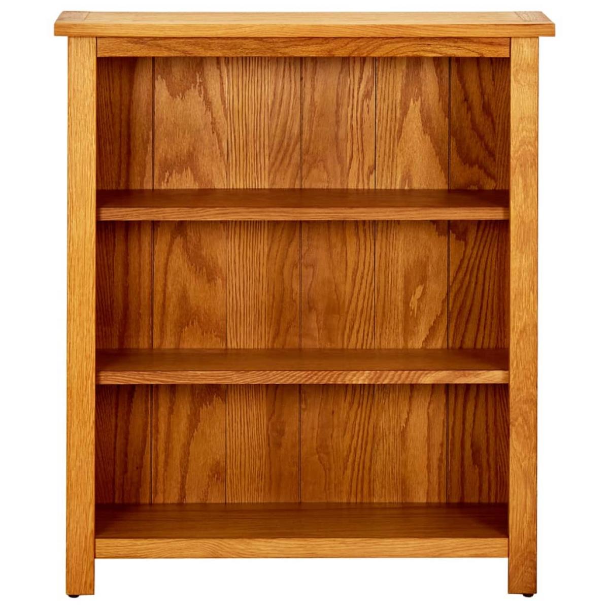vidaX Estantería de 3 niveles de madera maciza de roble 70x22,5x82 cm