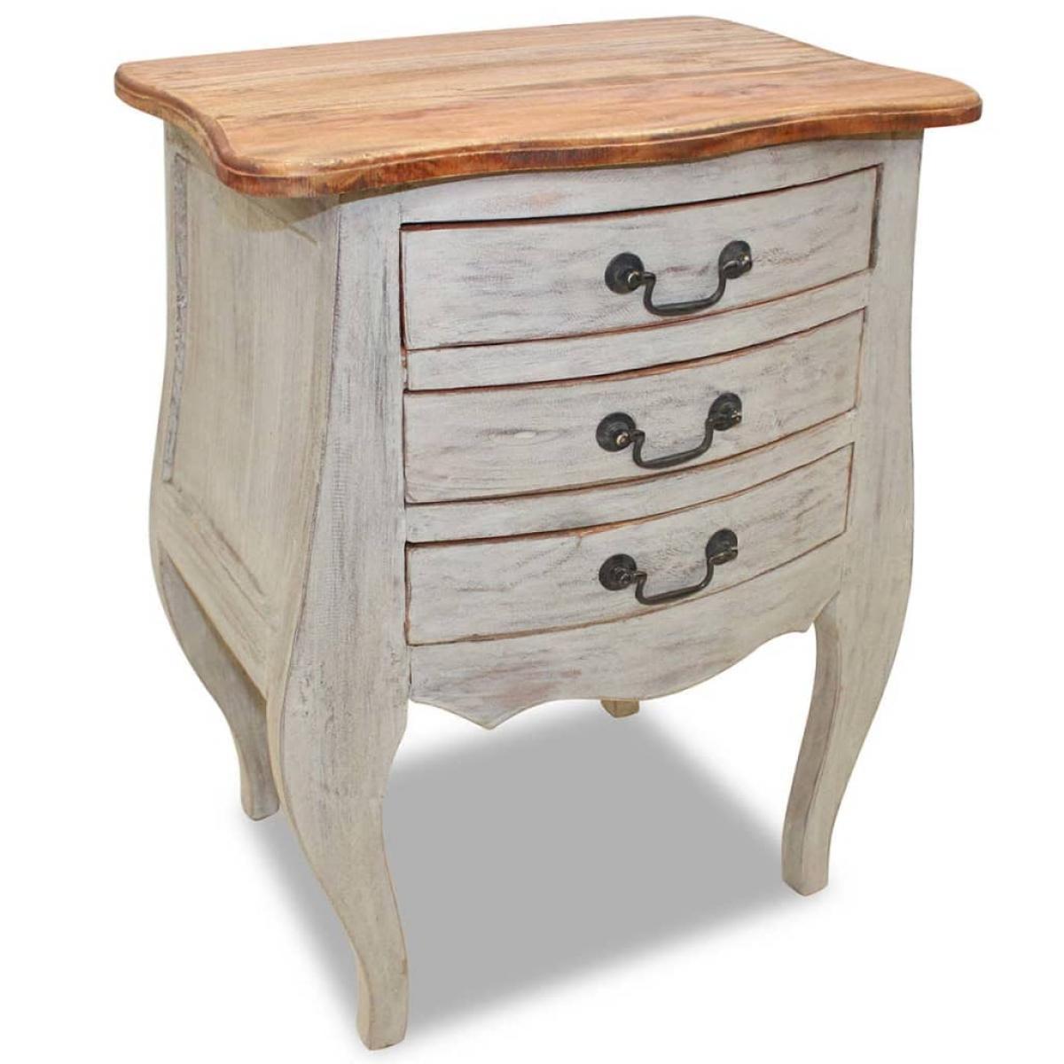 Mesita de noche de madera maciza de caoba 48x35x64 cm