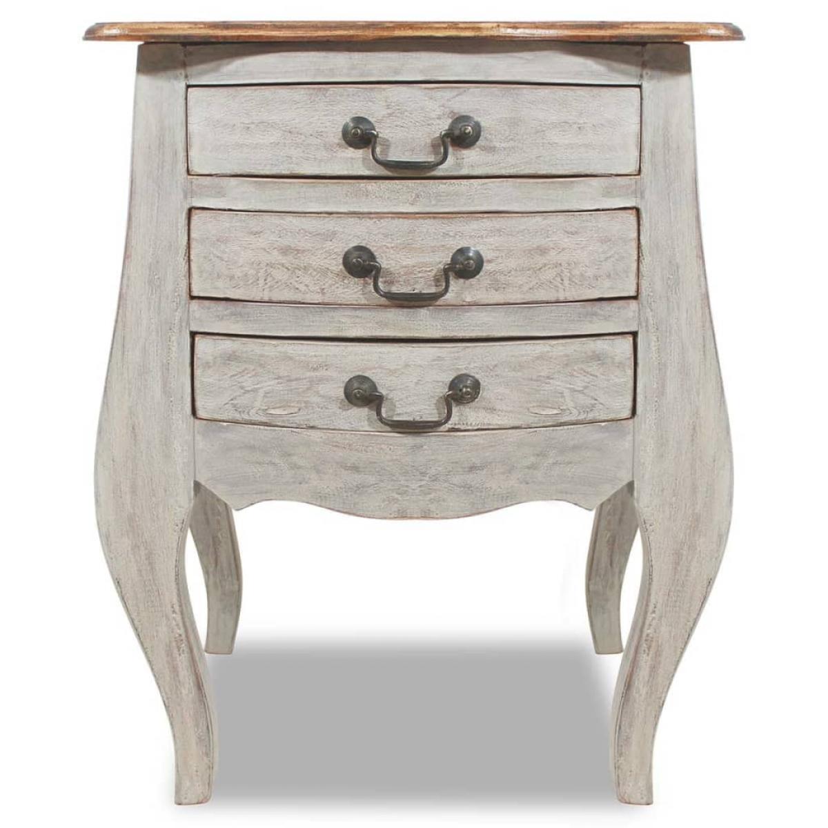 Mesita de noche de madera maciza de caoba 48x35x64 cm