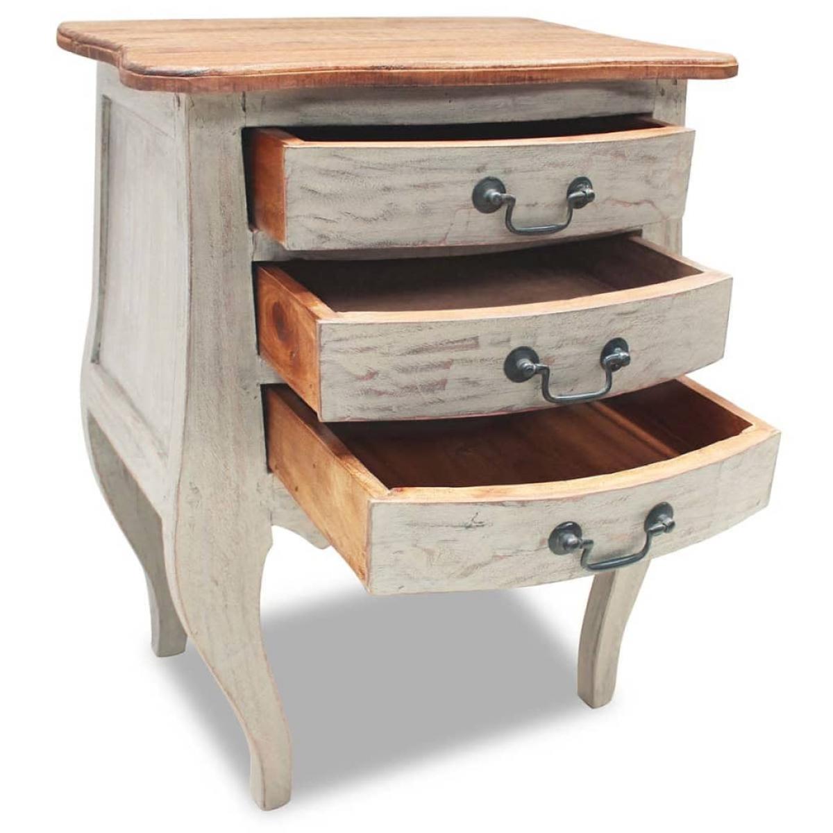 Mesita de noche de madera maciza de caoba 48x35x64 cm