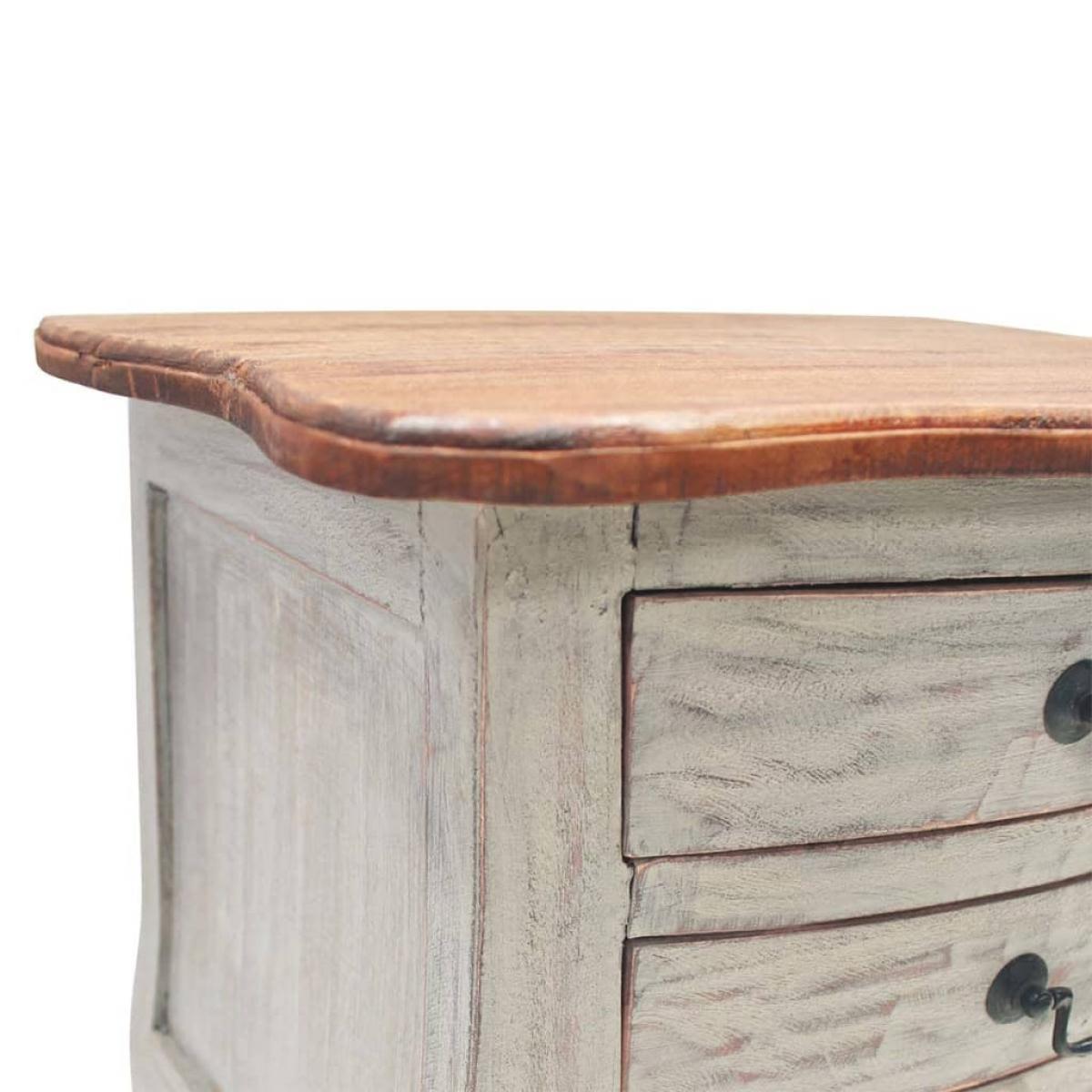 Mesita de noche de madera maciza de caoba 48x35x64 cm