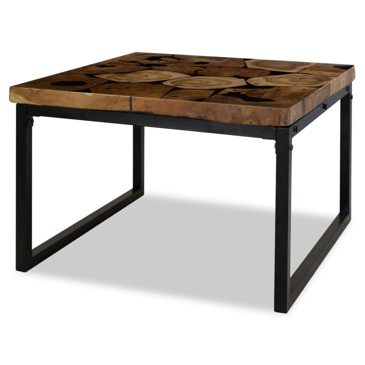 Mesa de centro de resina de teca 60x60x40 cm
