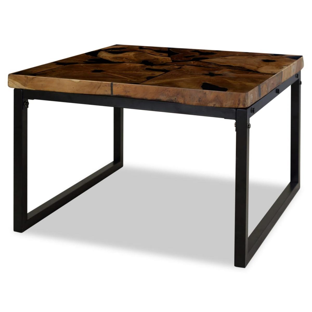 Mesa de centro de resina de teca 60x60x40 cm