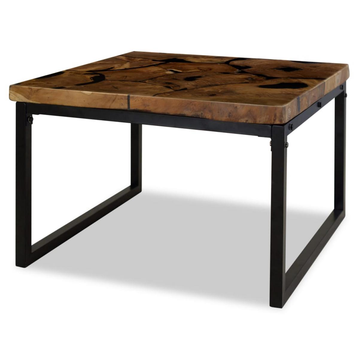 Mesa de centro de resina de teca 60x60x40 cm