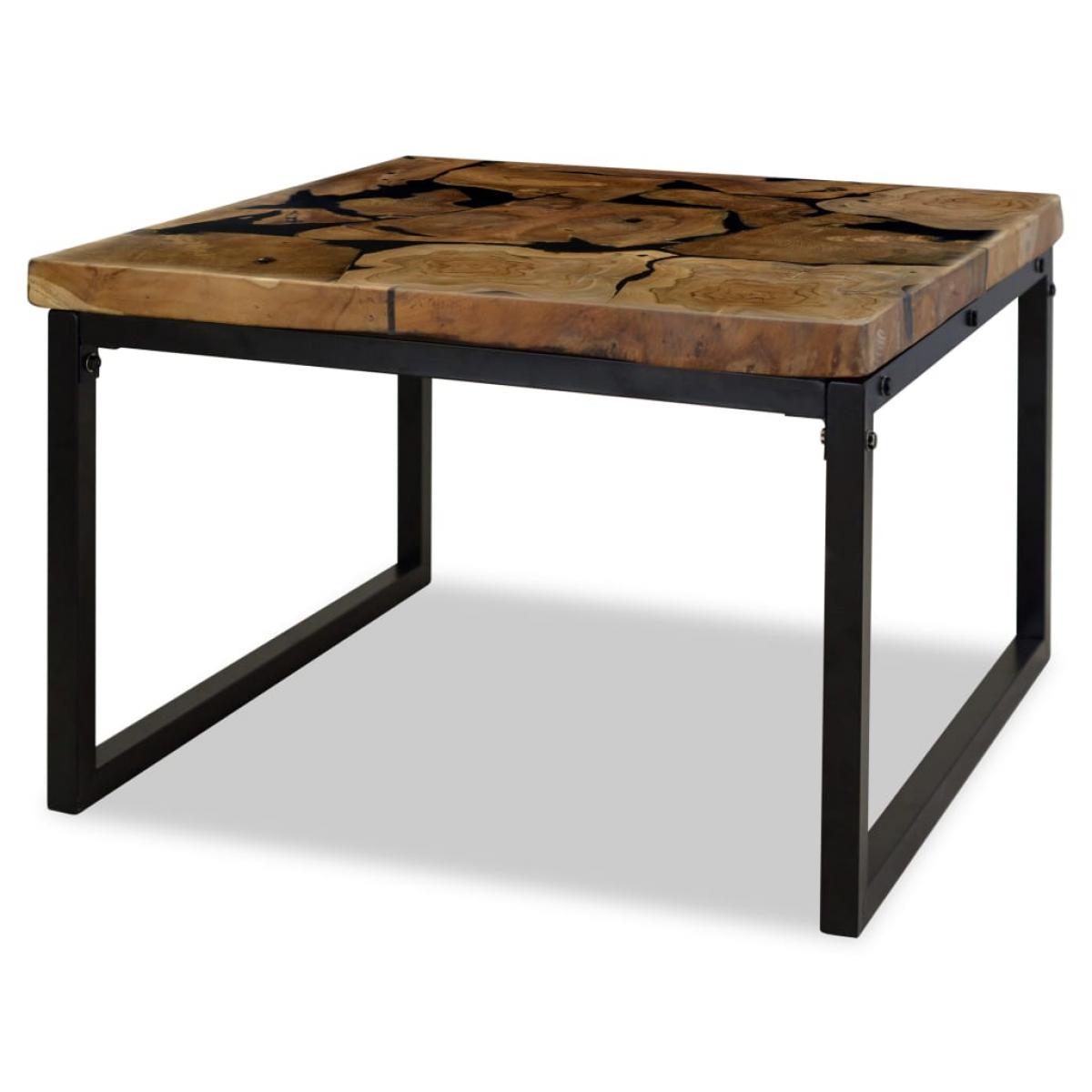 Mesa de centro de resina de teca 60x60x40 cm