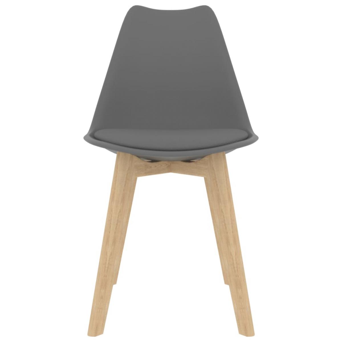 Sillas de comedor 2 unidades plástico gris