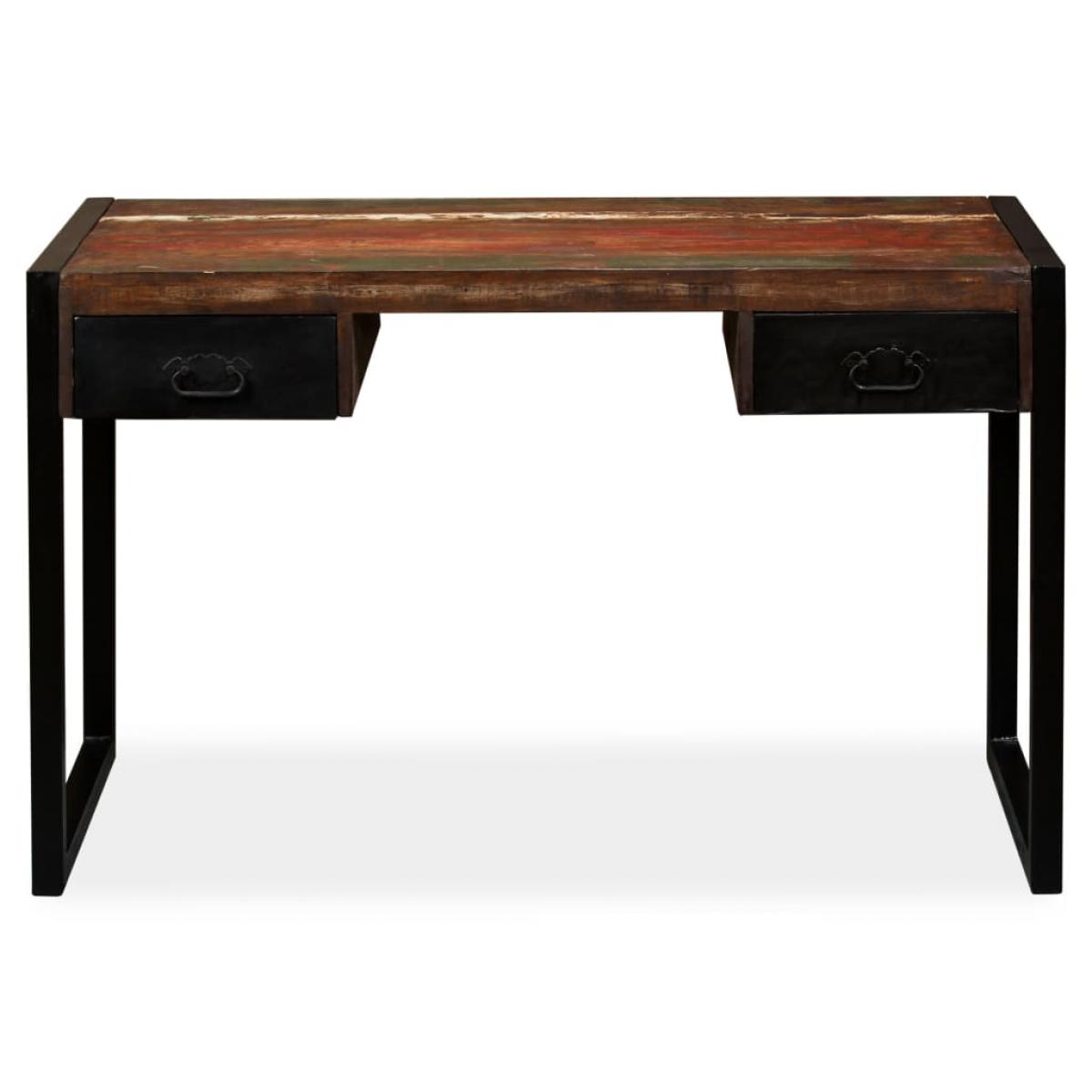 Escritorio con 2 cajones madera maciza reciclada 120x50x76 cm