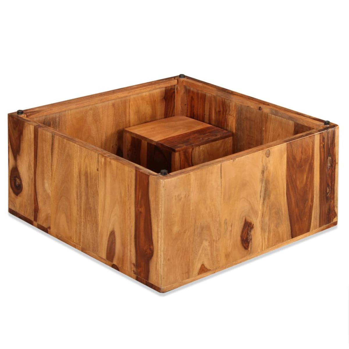 Mesa de centro de madera maciza de sheesham 70x70x30 cm