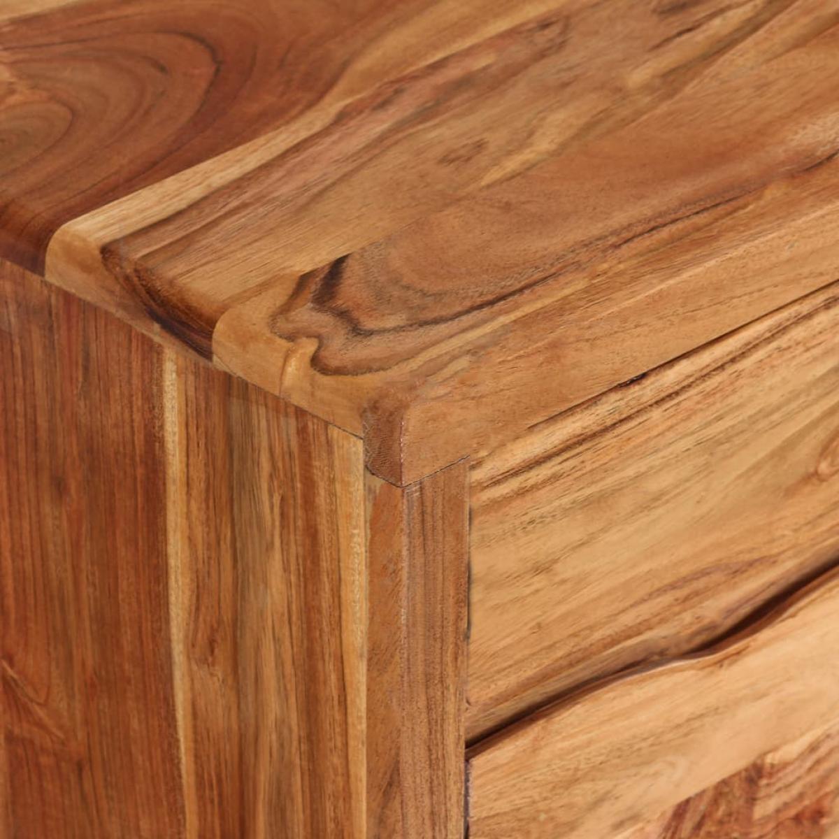 Mueble de TV madera maciza acacia puertas talladas 117x30x40 cm