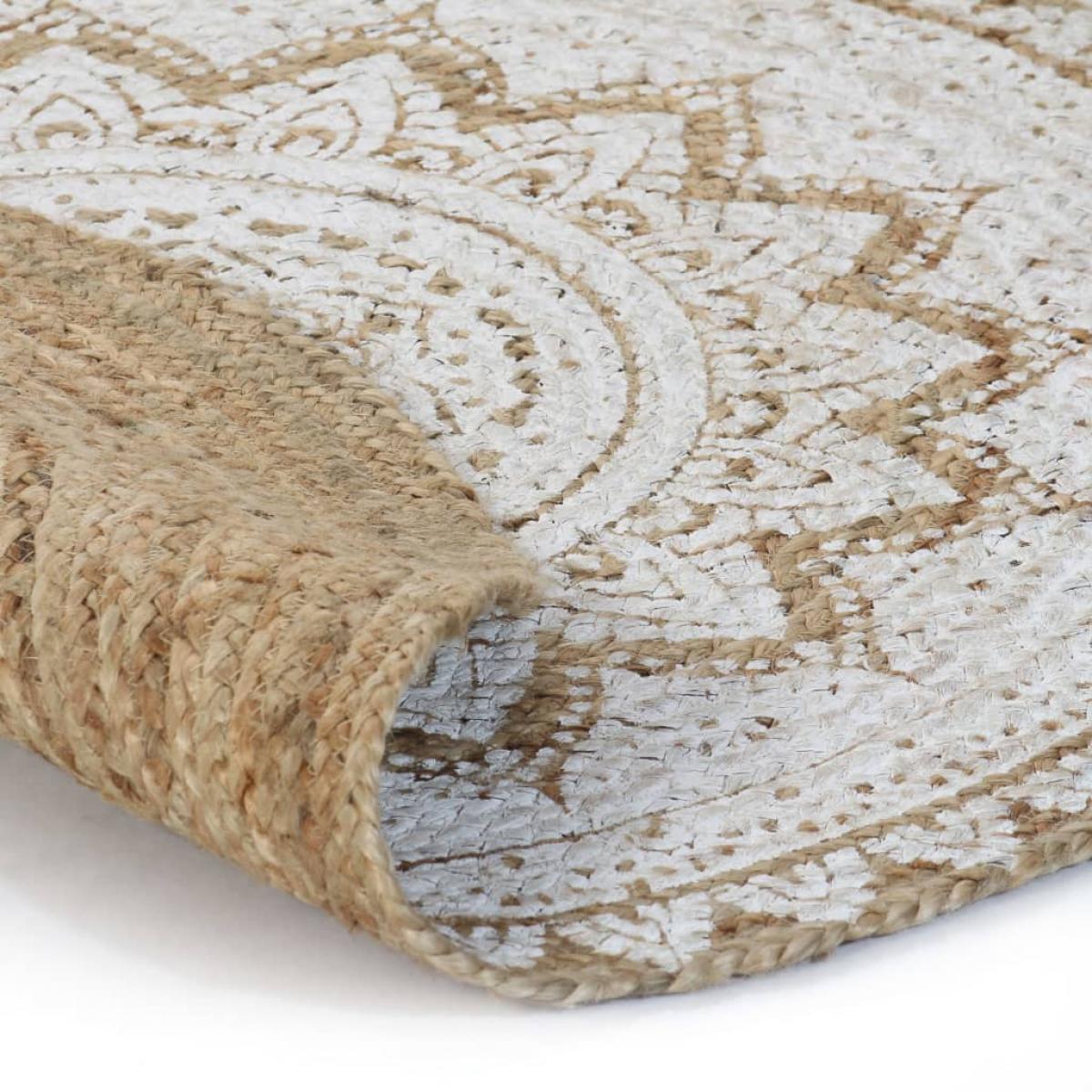 Alfombra redonda con estampado yute trenzado 150 cm