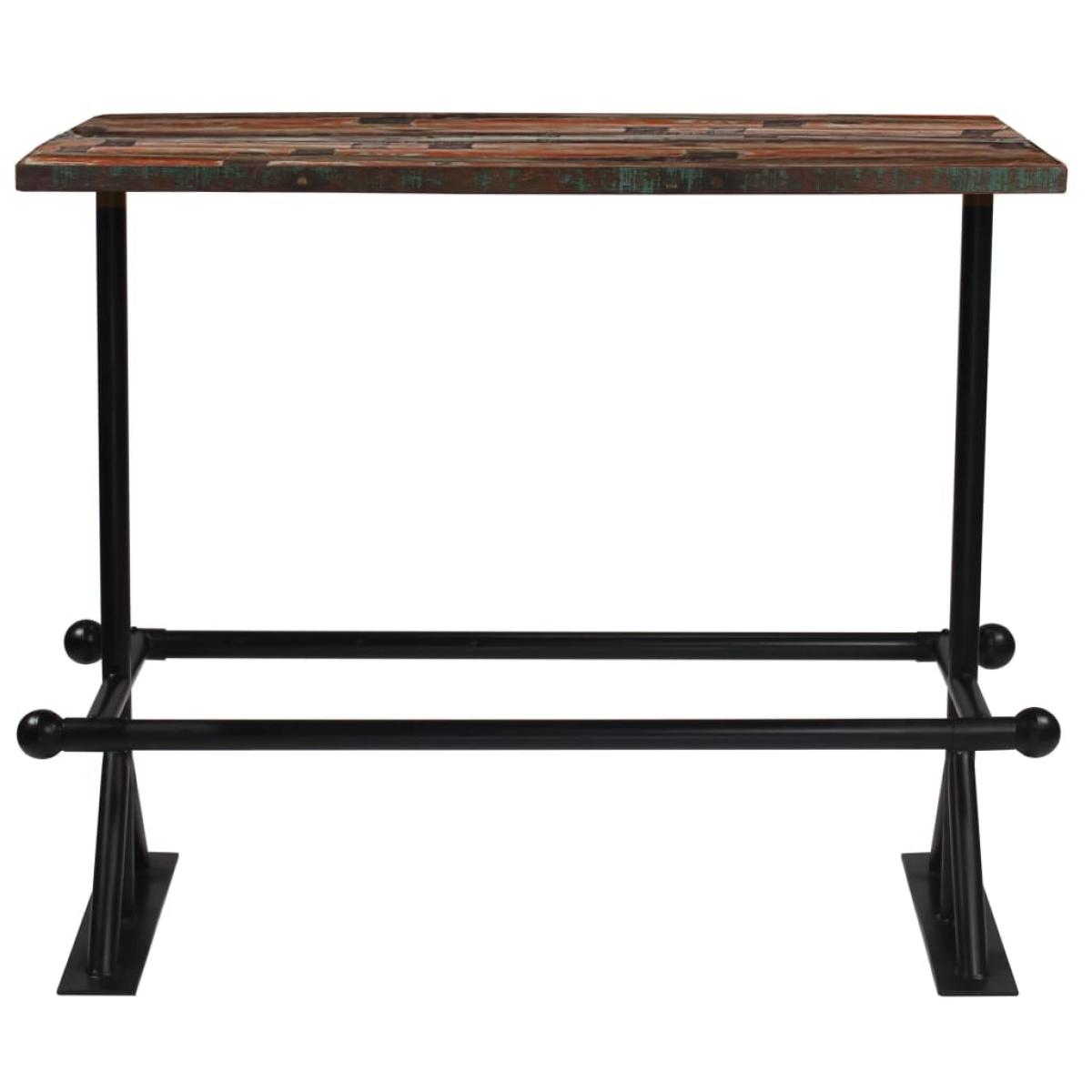 Mesa Alta De Bar Con Estilo Industrial - Madera Y Metal, 60x60x110 Cm, Perfecta Para Cocina O Pub