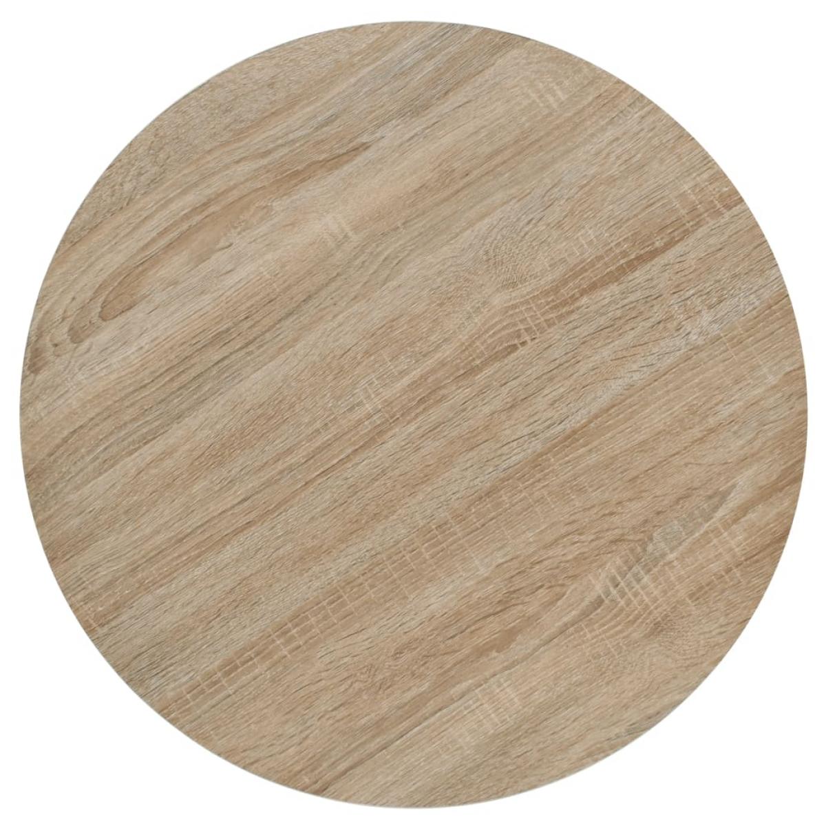 Mesa de bar bistró MDF y acero redonda 60x75 cm color roble