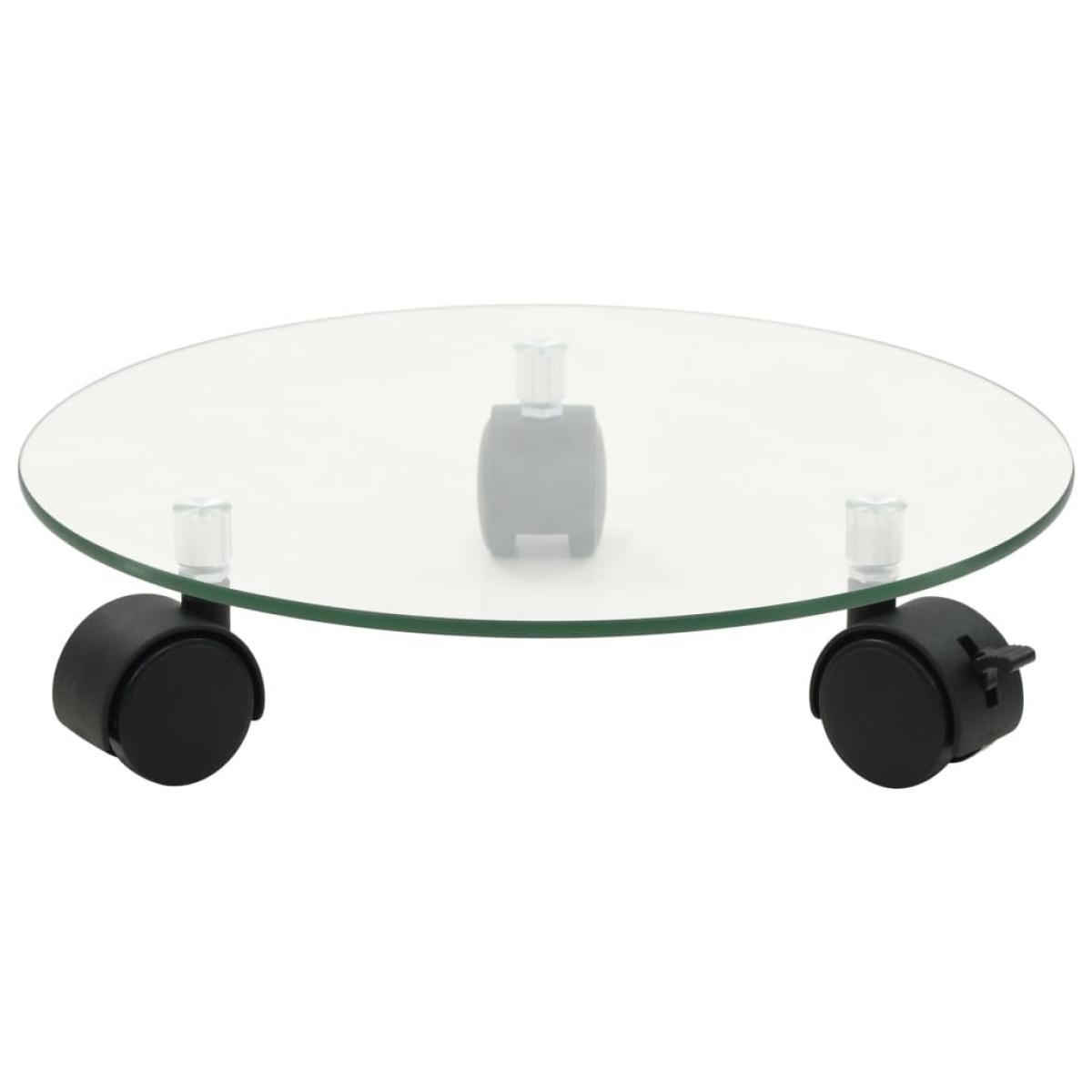 Soporte ruedas para macetas redondo vidrio templado 28cm 2 uds 