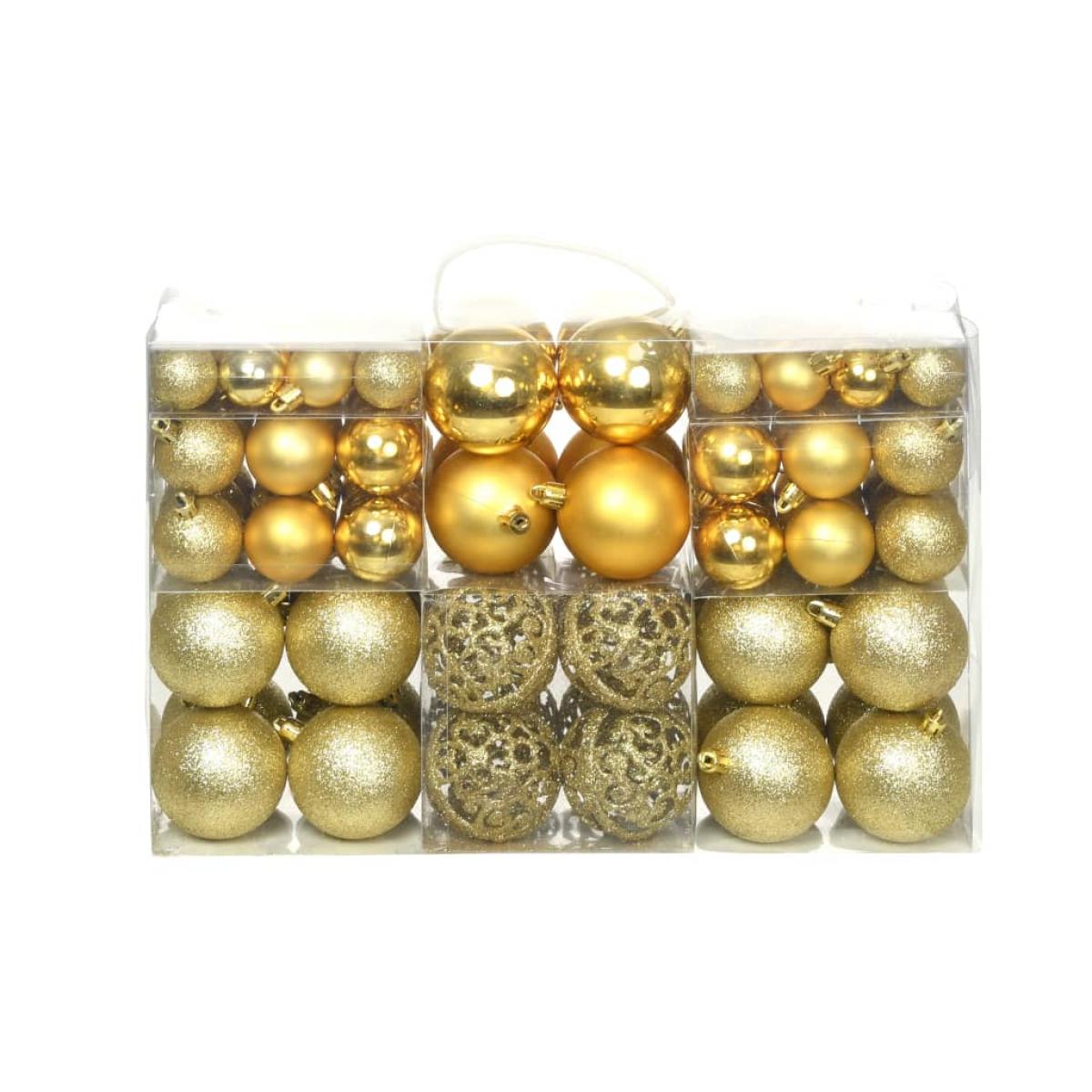 Lote de bolas de Navidad 100 unidades doradas 3/4/6 cm