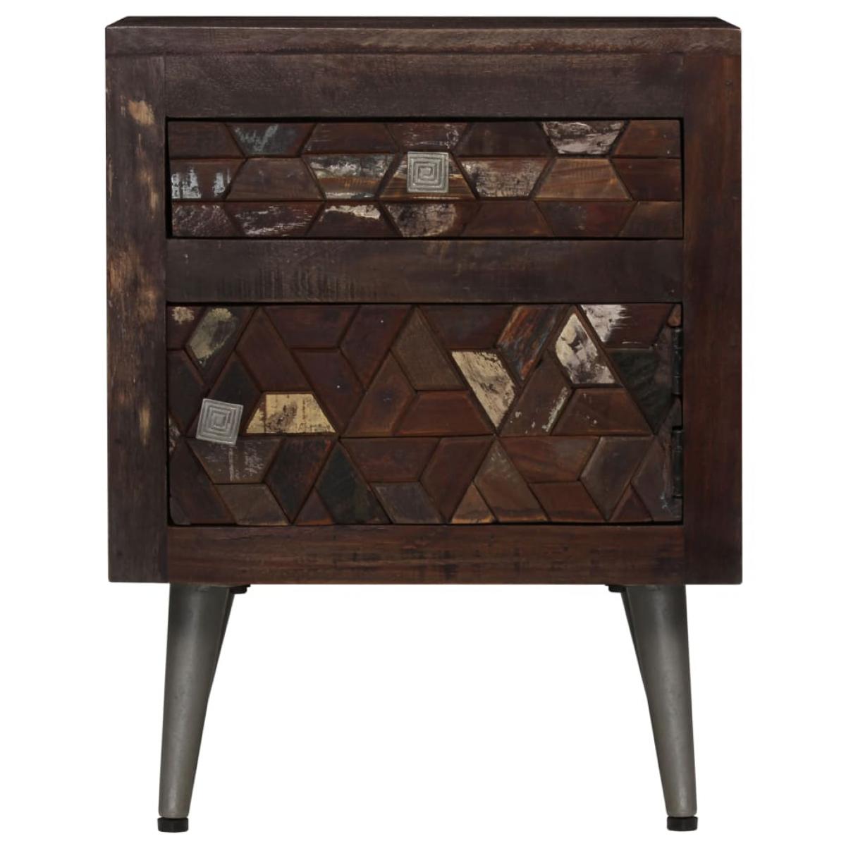 Mesita de noche de madera maciza reciclada 40x30x50 cm