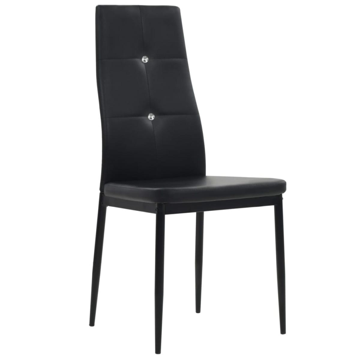 Sillas de comedor 4 unidades cuero sintético negro