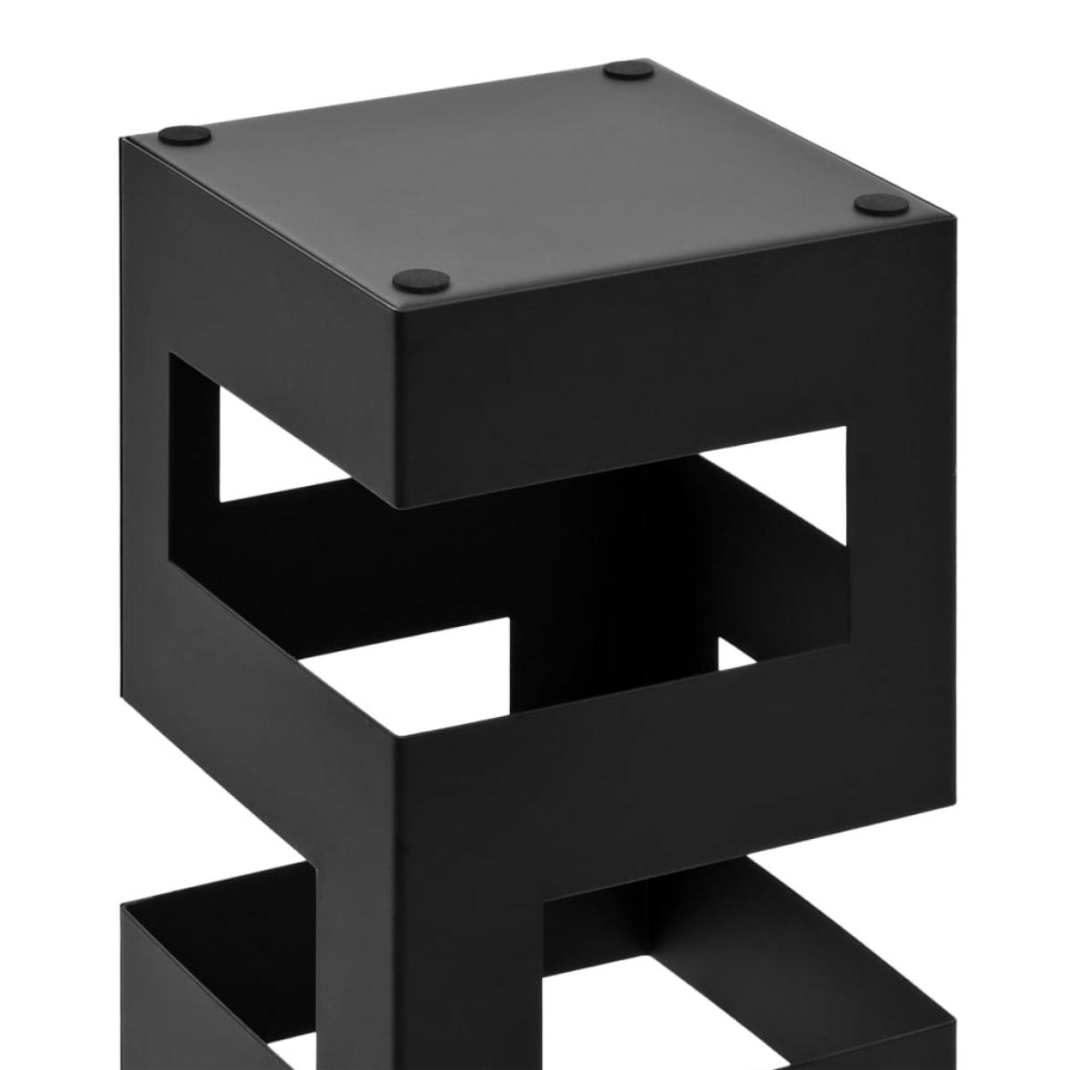 Paragúero diseño tetris acero negro 