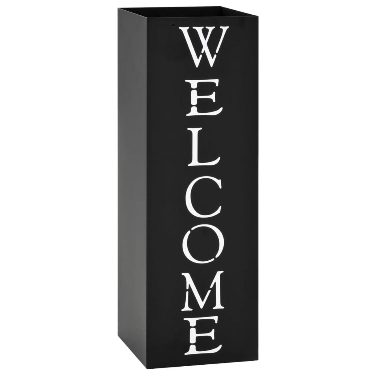 Paragúero diseno Welcome acero negro 
