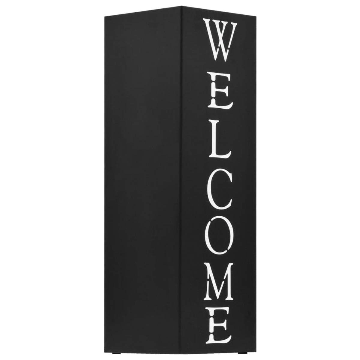 Paragúero diseno Welcome acero negro 