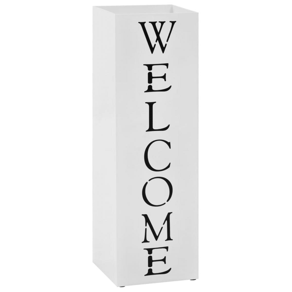 Paragüero diseño Welcome acero blanco 