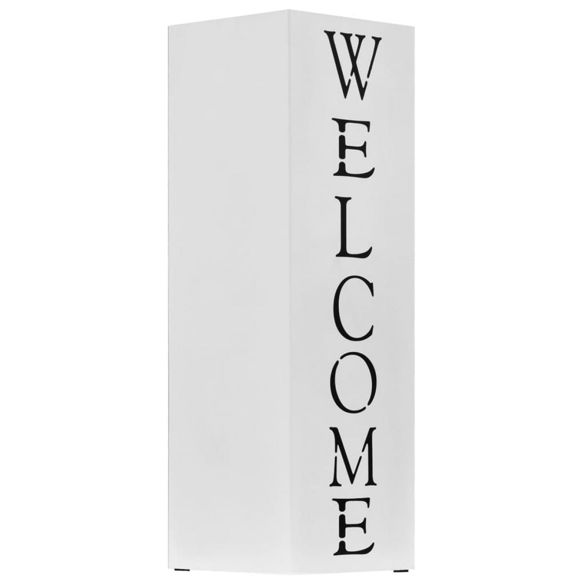 Paragüero diseño Welcome acero blanco 