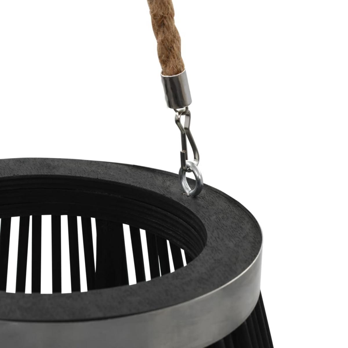 Portavelas colgante bambú negro 95 cm