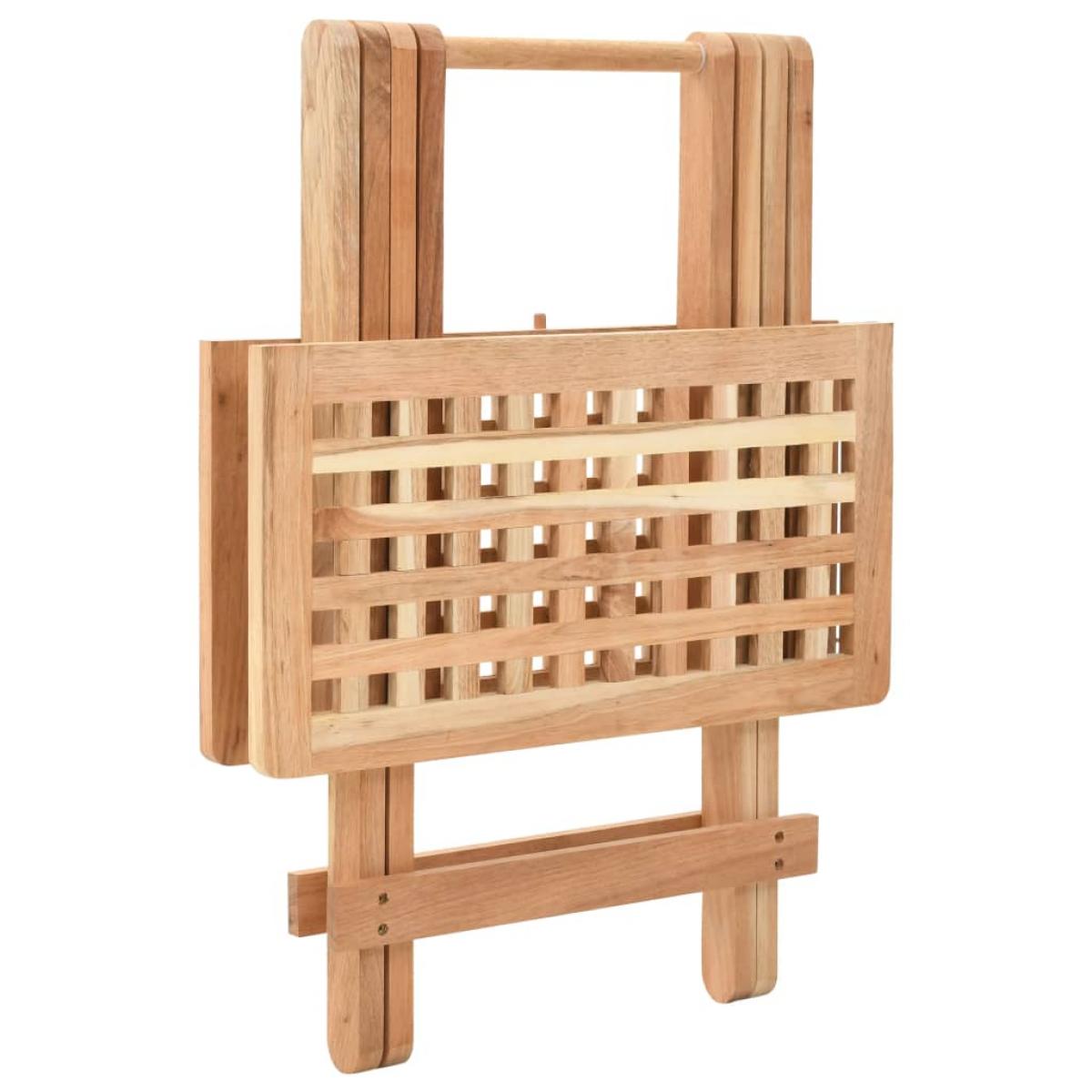 Mesa auxiliar plegable de madera maciza de nogal 50x50x49 cm