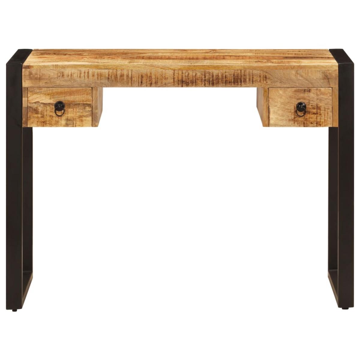 Mesa de escritorio 2 cajones  madera maciza mango 110x50x77 cm