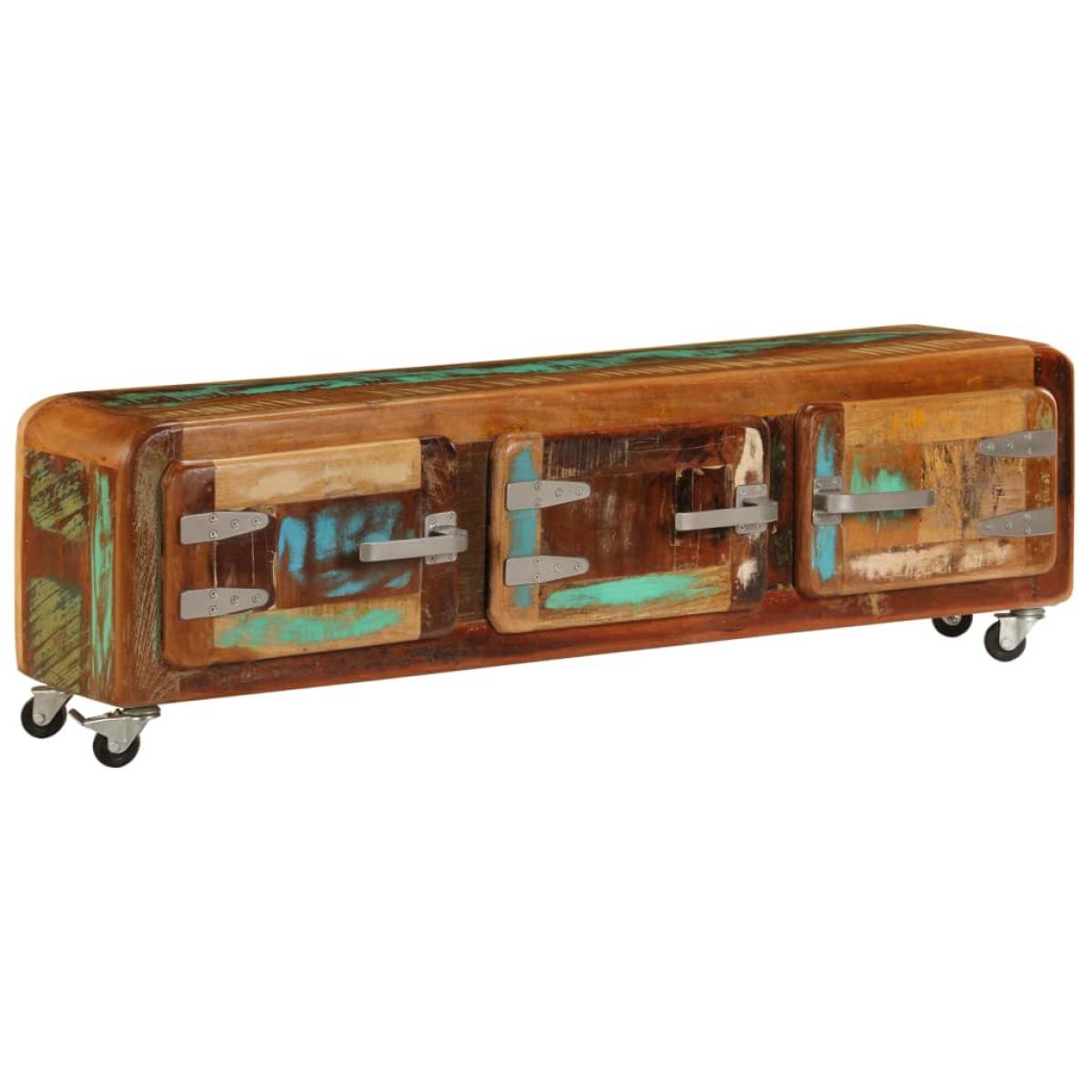 Mueble para TV madera maciza reciclada 120x30x37 cm