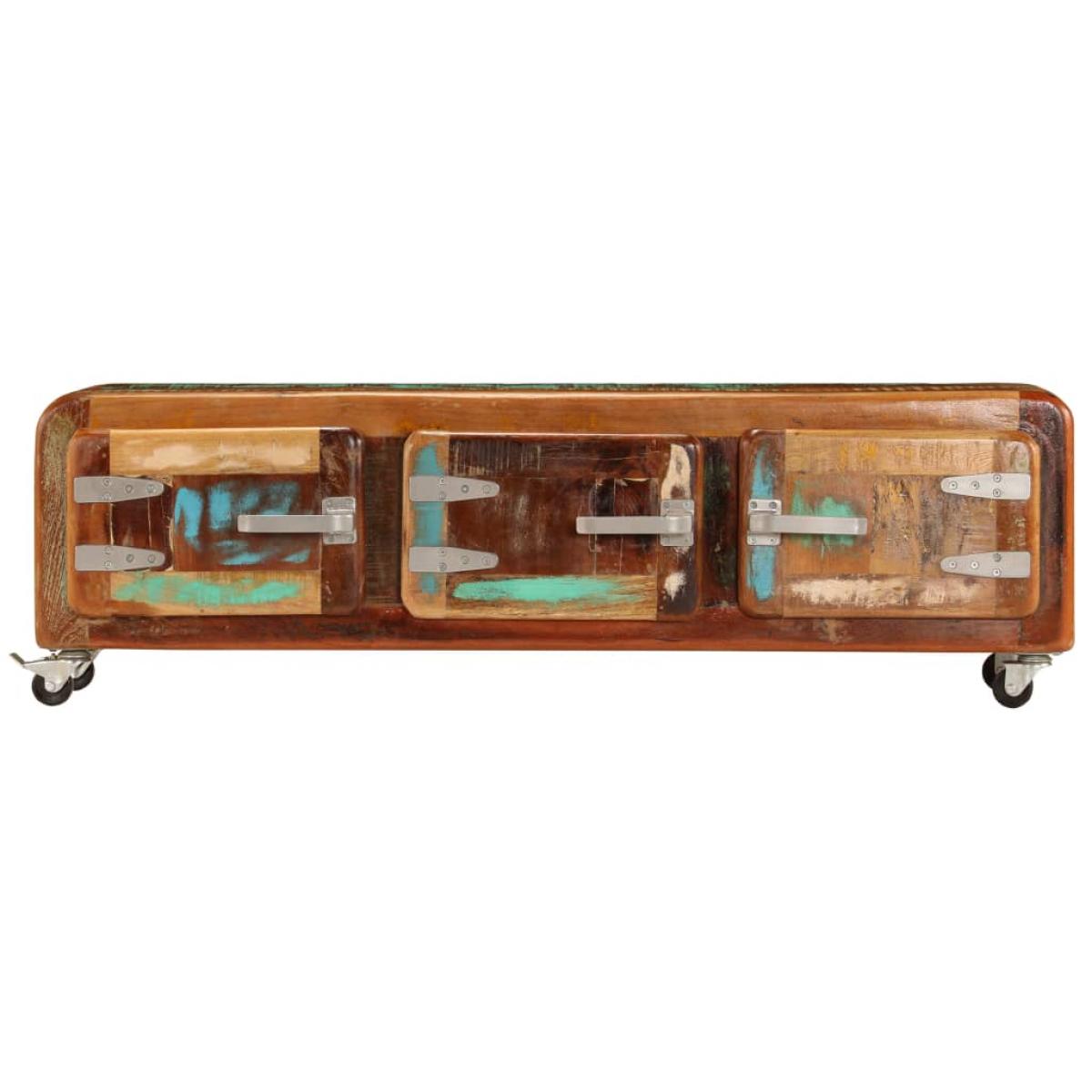 Mueble para TV madera maciza reciclada 120x30x37 cm