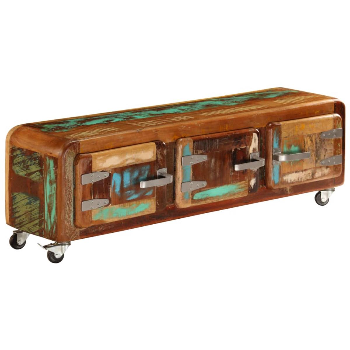 Mueble para TV madera maciza reciclada 120x30x37 cm