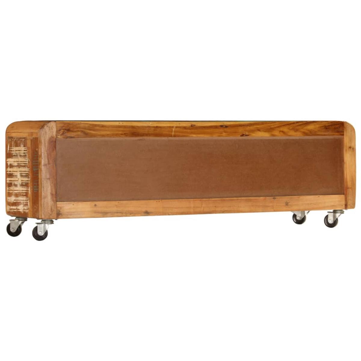 Mueble para TV madera maciza reciclada 120x30x37 cm