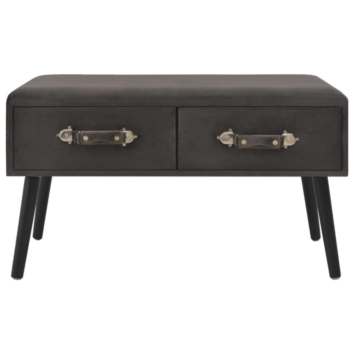 Mesa de centro de terciopelo gris 80x40x46 cm  