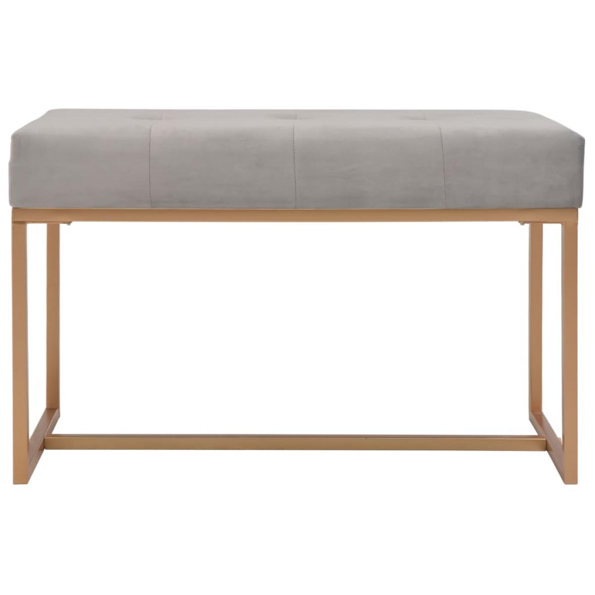 Banco 80 cm terciopelo gris
