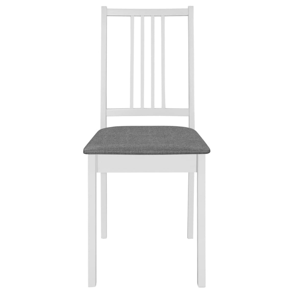 Sillas de comedor con cojines madera maciza blanca 2 unidades