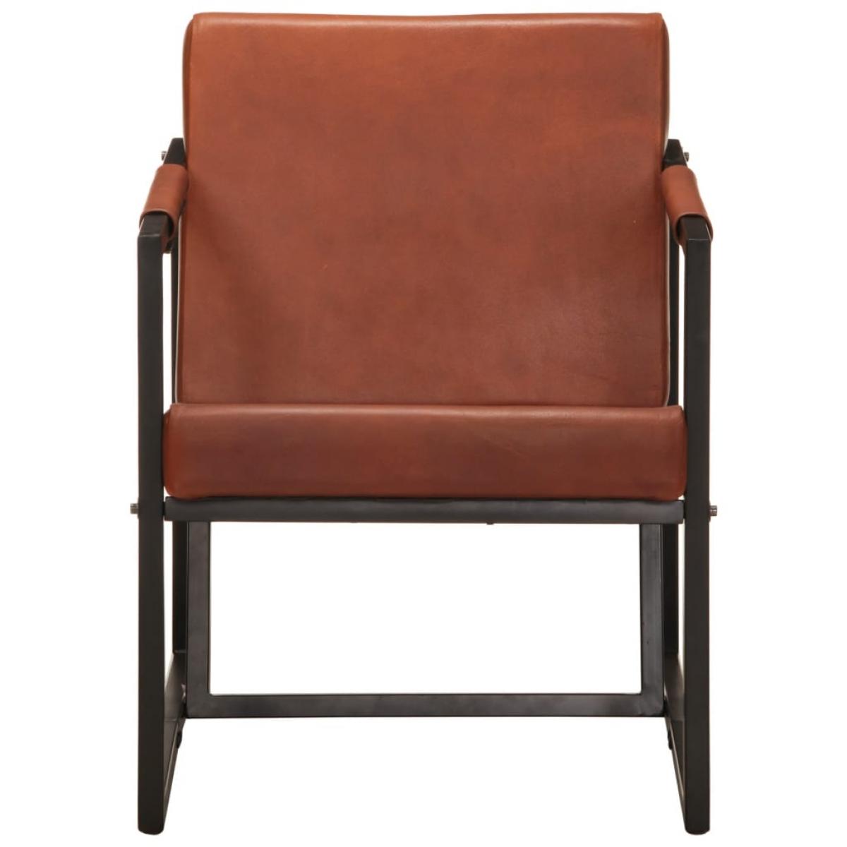 Sillón de cuero auténtico marrón