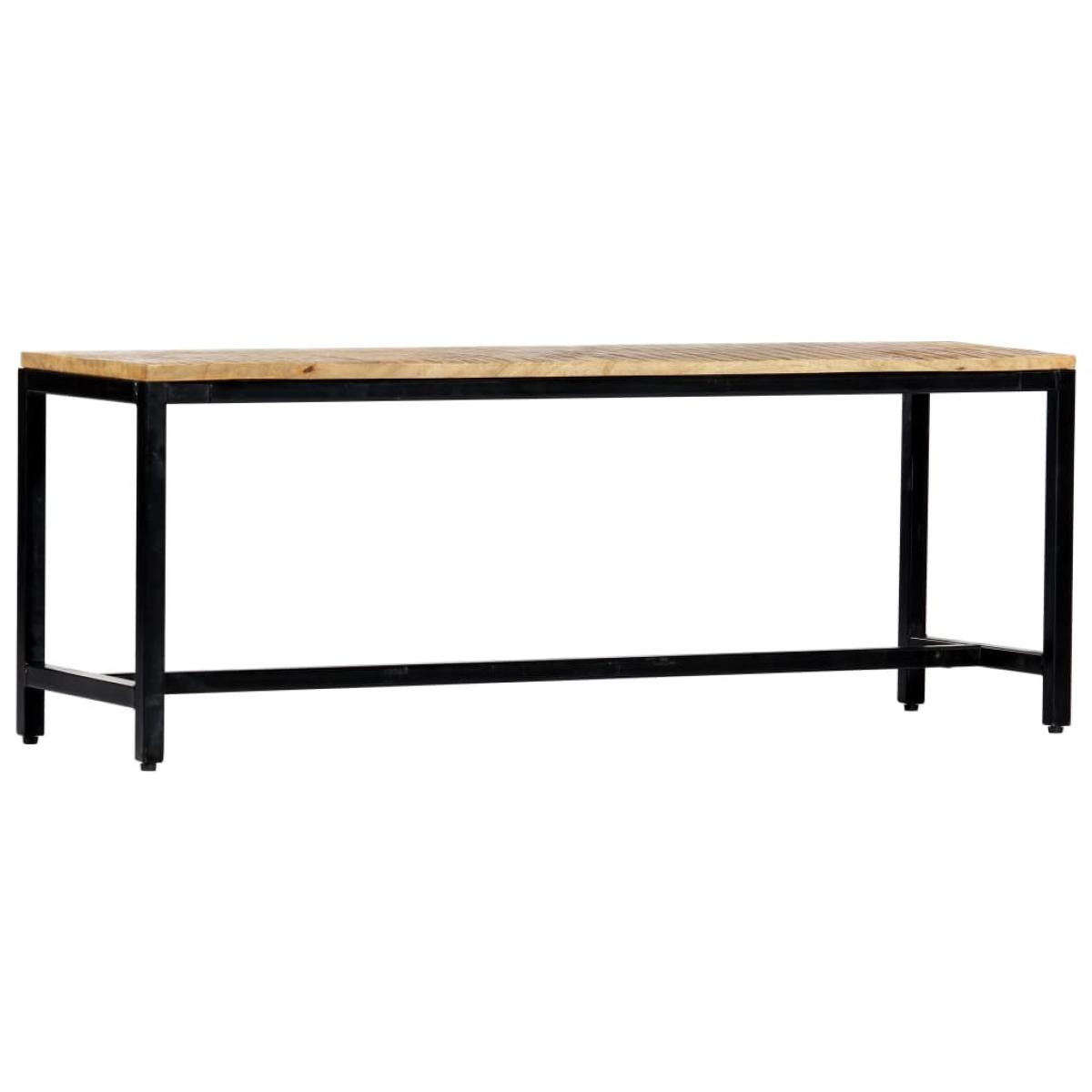 Banco de comedor madera maciza de mango en bruto 120 cm
