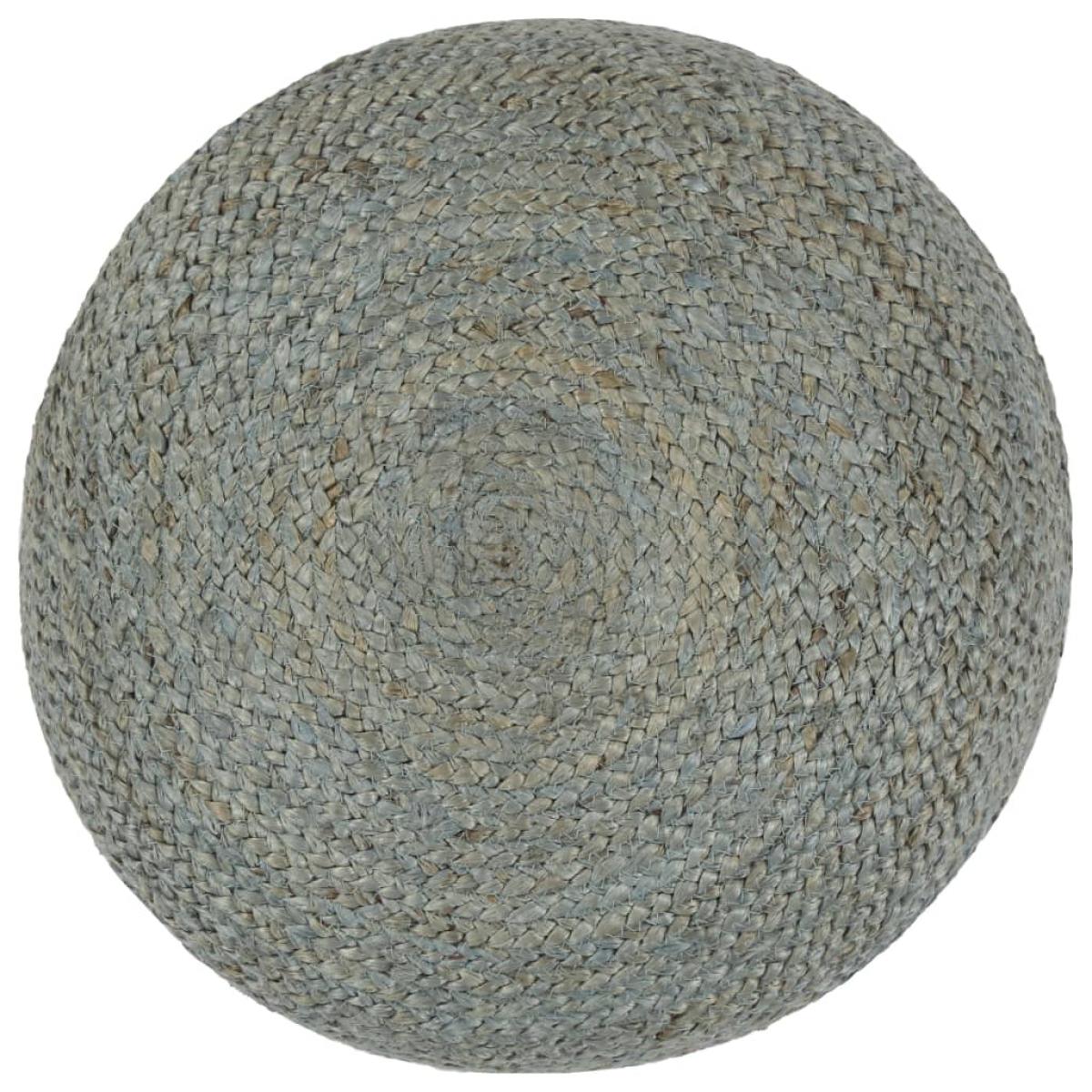 Puf tejido a mano verde oliva 45x30 cm yute