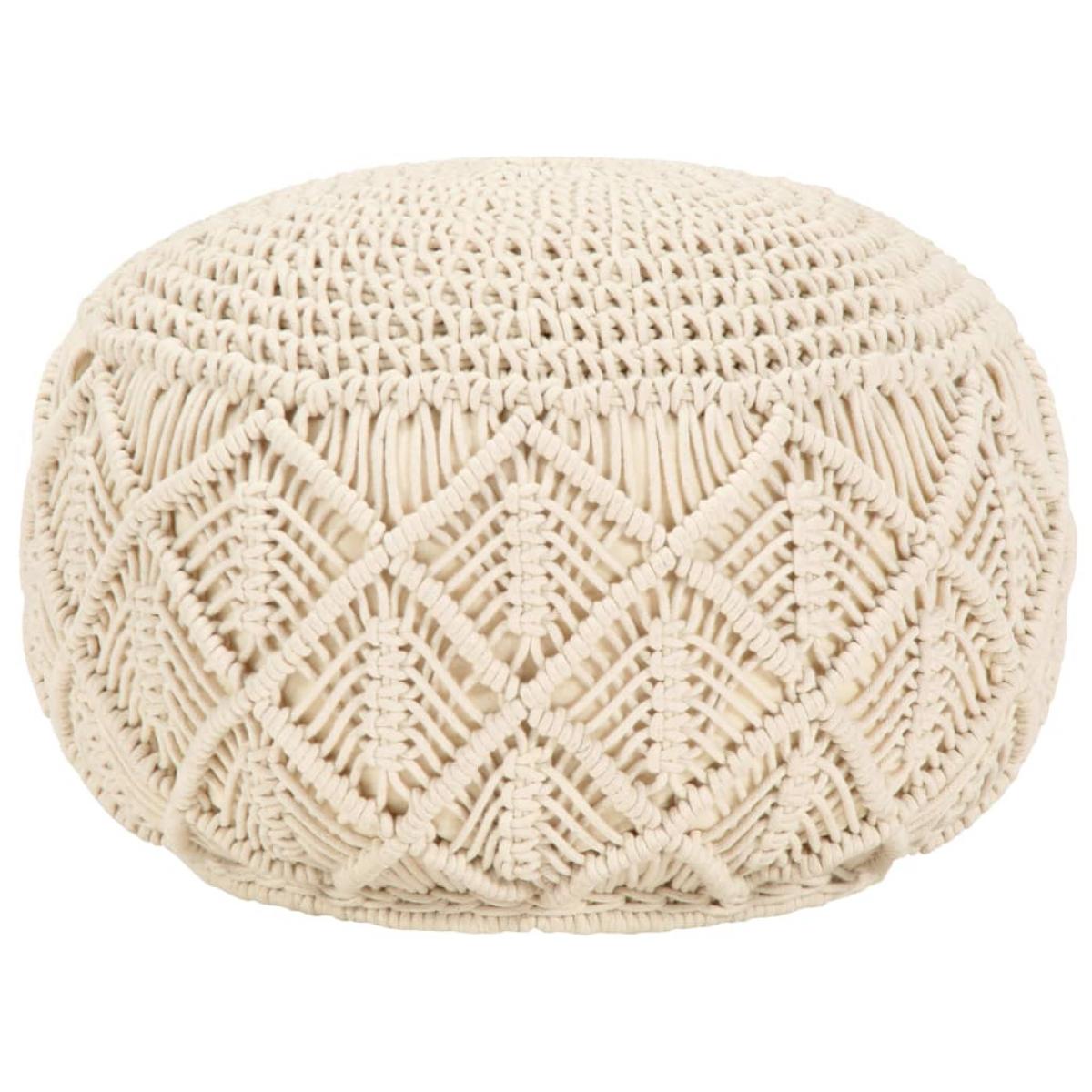 Puf de macramé hecho a mano algodón 45x30 cm