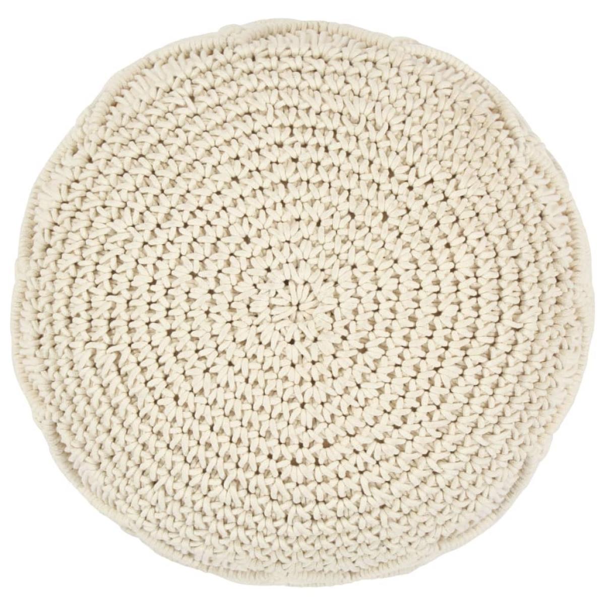 Puf de macramé hecho a mano algodón 45x30 cm