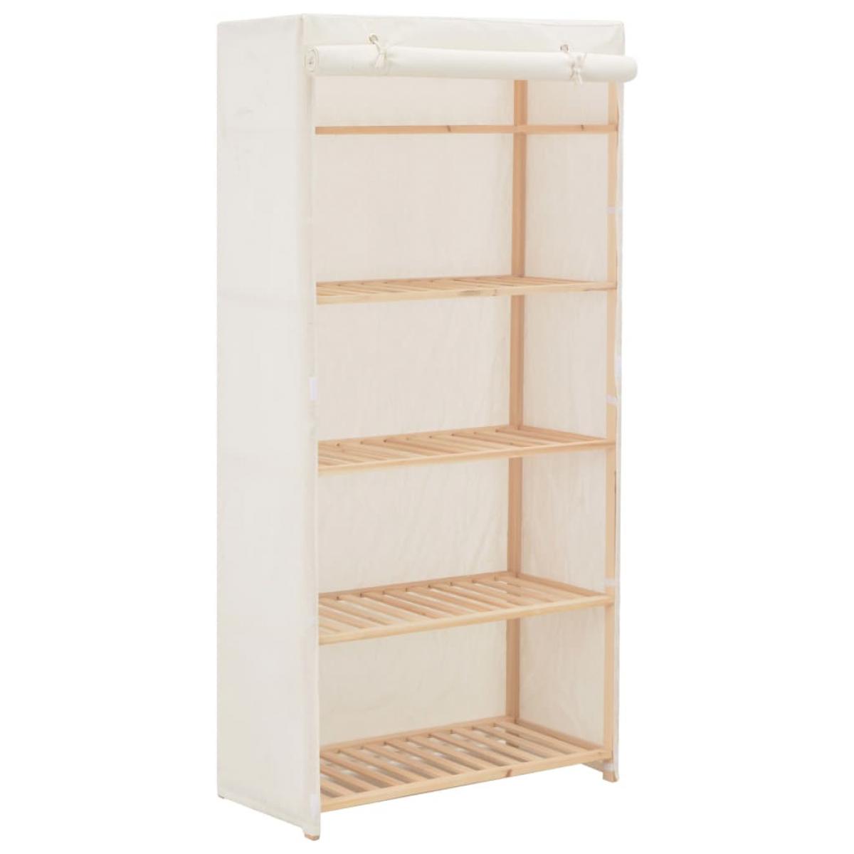 Armario de tela blanco 79x40x170 cm 