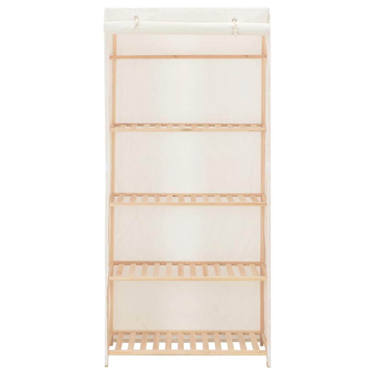 Armario de tela blanco 79x40x170 cm 