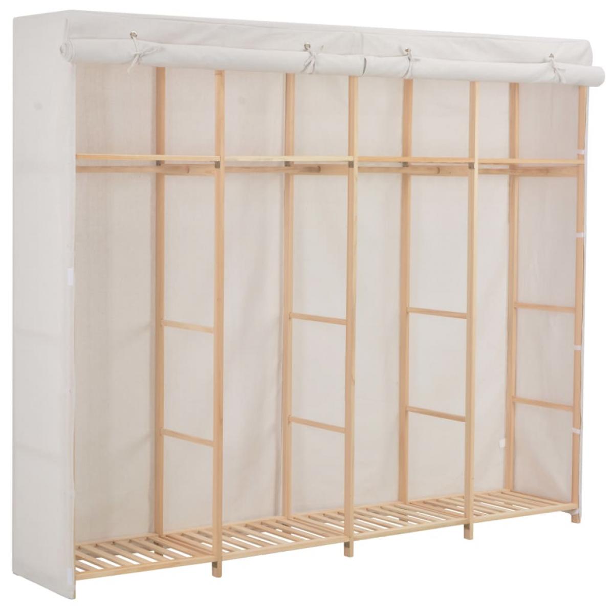 Armario de tela blanco 200x40x170 cm