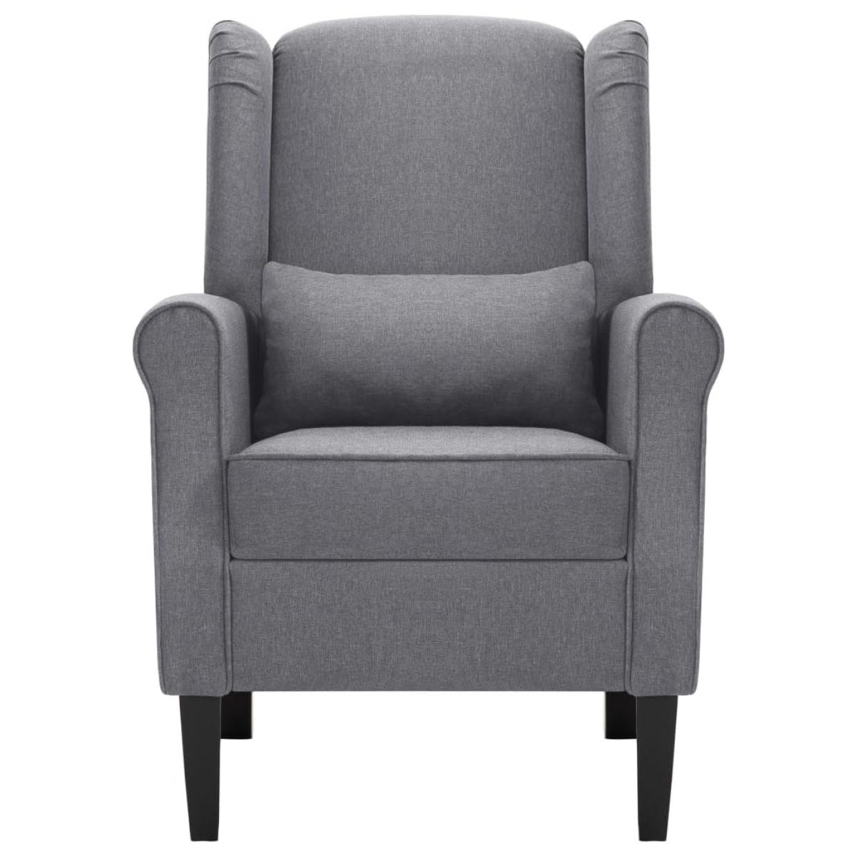 Sillón de tela gris oscuro