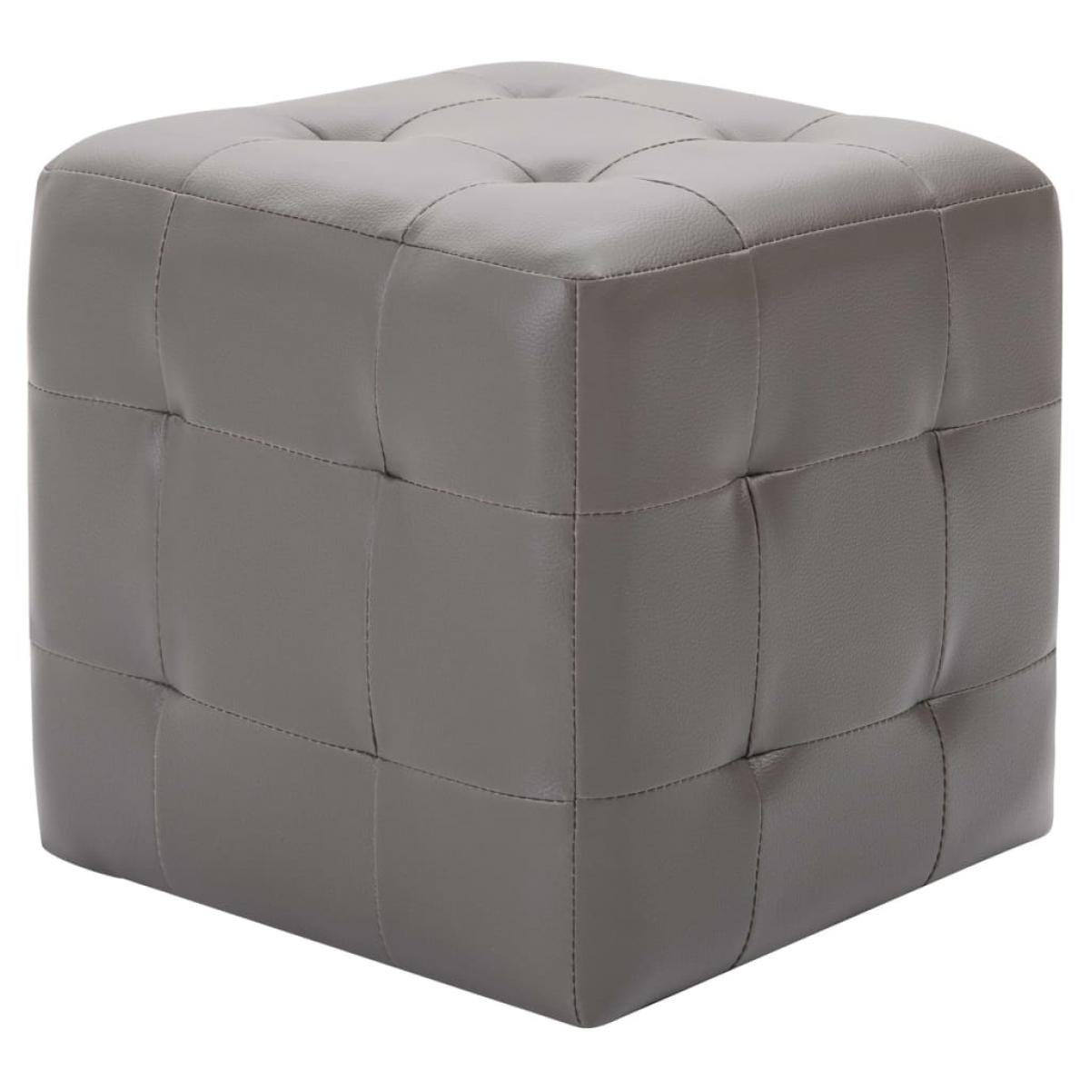 Mesitas de noche 2 unidades cuero sintético gris 30x30x30 cm